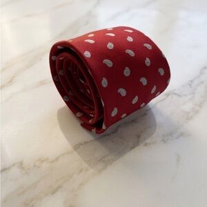 Cortefiel Red & Grey Silk Tie